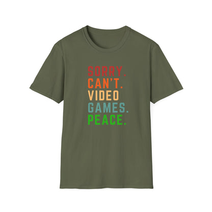 Sorry Can't Video Games Peace T-Shirt