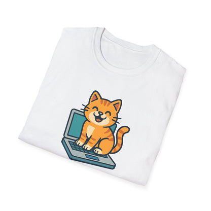 Cat Sitting On Laptop T-Shirt
