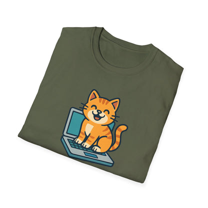 Cat Sitting On Laptop T-Shirt