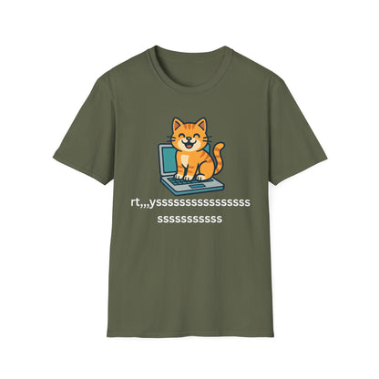 Cat Sitting On Laptop T-Shirt