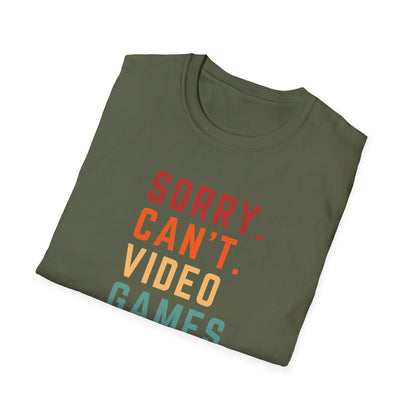 Sorry Can't Video Games Peace T-Shirt