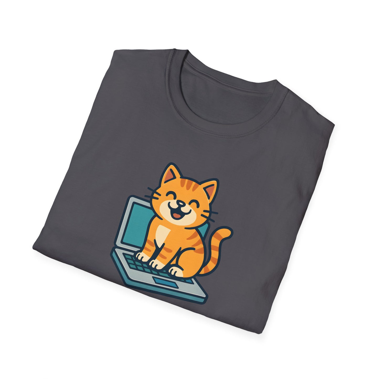 Cat Sitting On Laptop T-Shirt