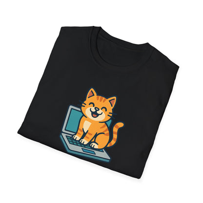 Cat Sitting On Laptop T-Shirt