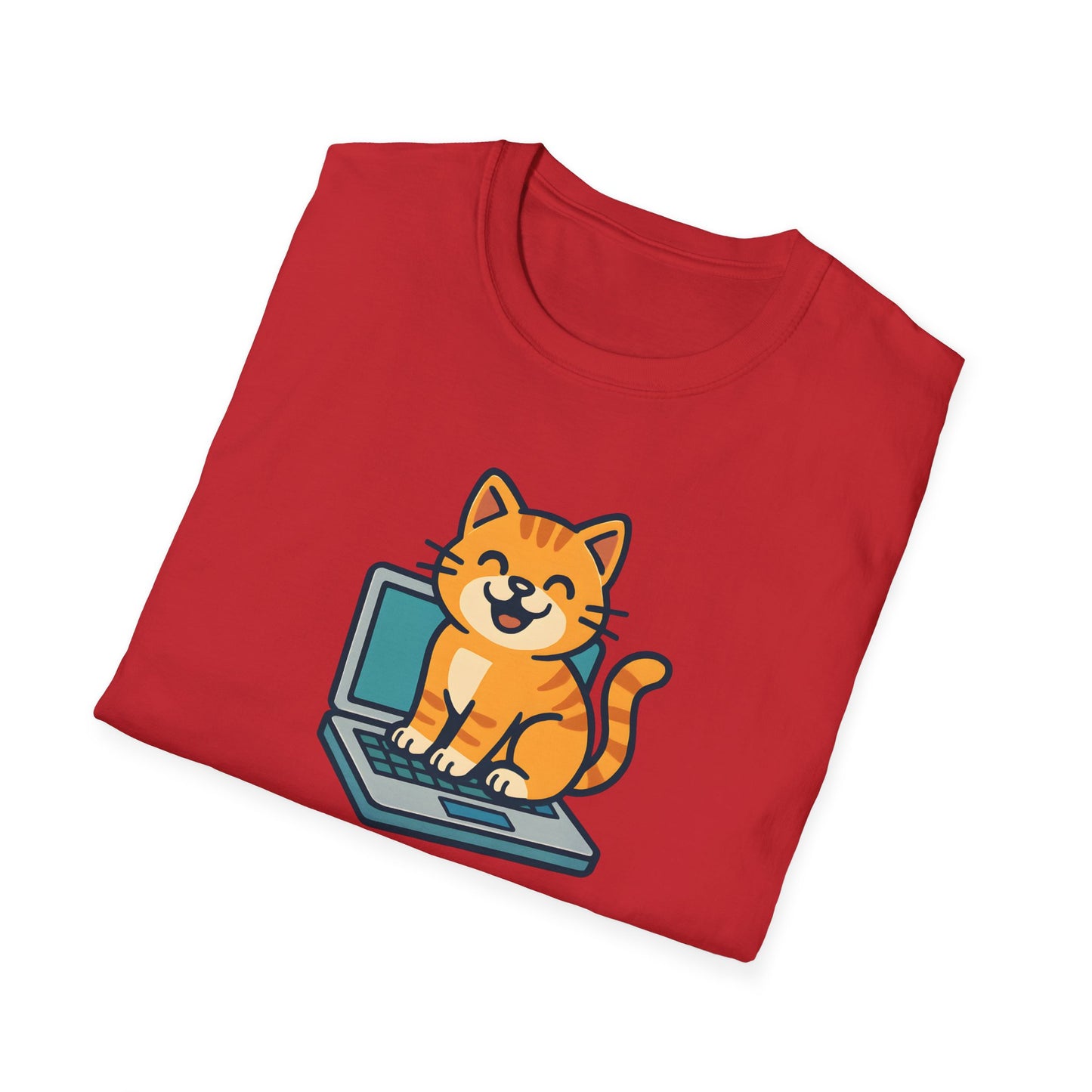 Cat Sitting On Laptop T-Shirt