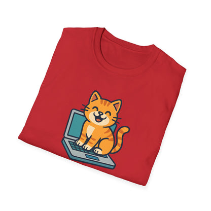 Cat Sitting On Laptop T-Shirt