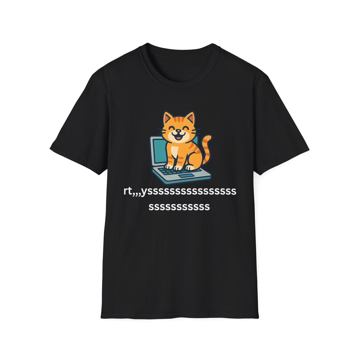 Cat Sitting On Laptop T-Shirt