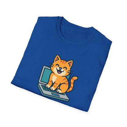 Cat Sitting On Laptop T-Shirt