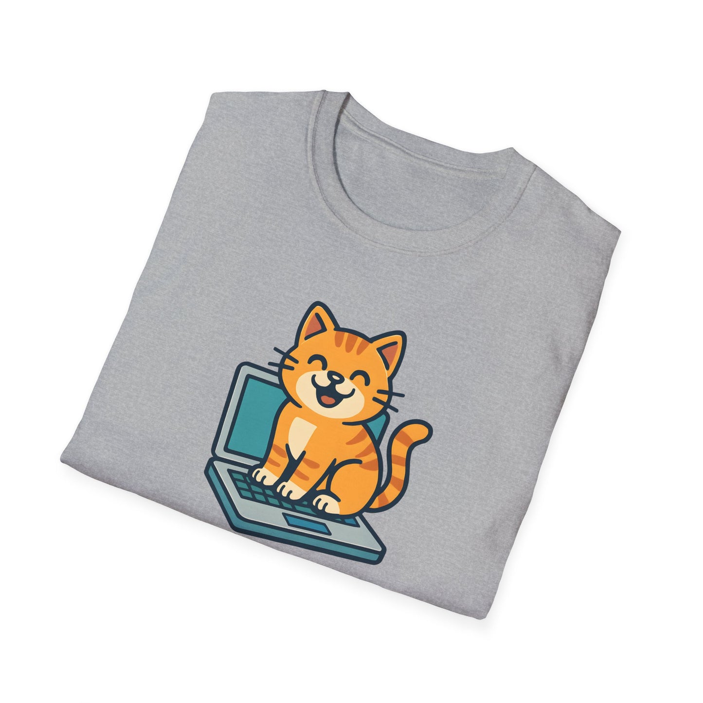 Cat Sitting On Laptop T-Shirt