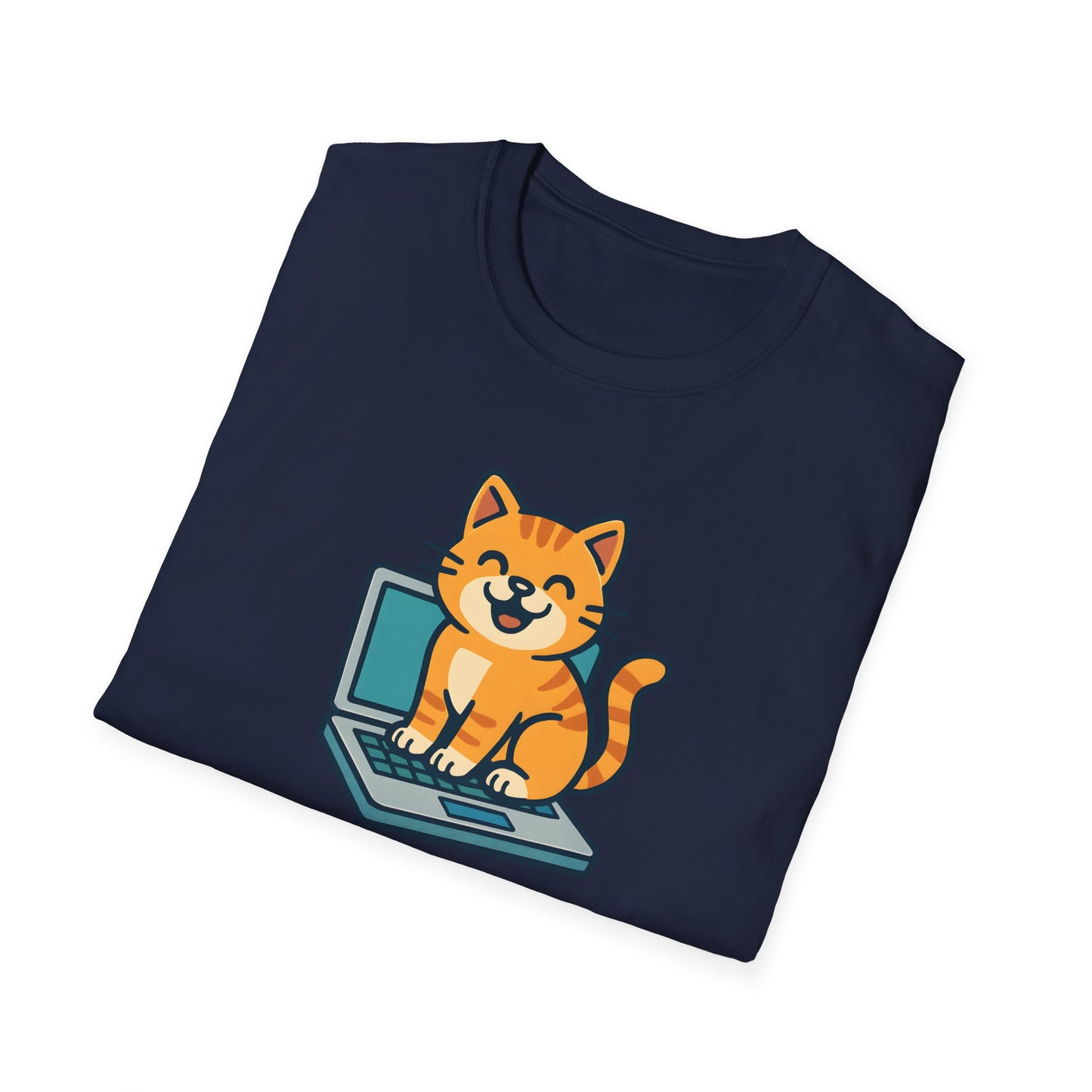 Cat Sitting On Laptop T-Shirt