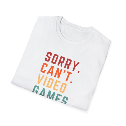 Sorry Can't Video Games Peace T-Shirt
